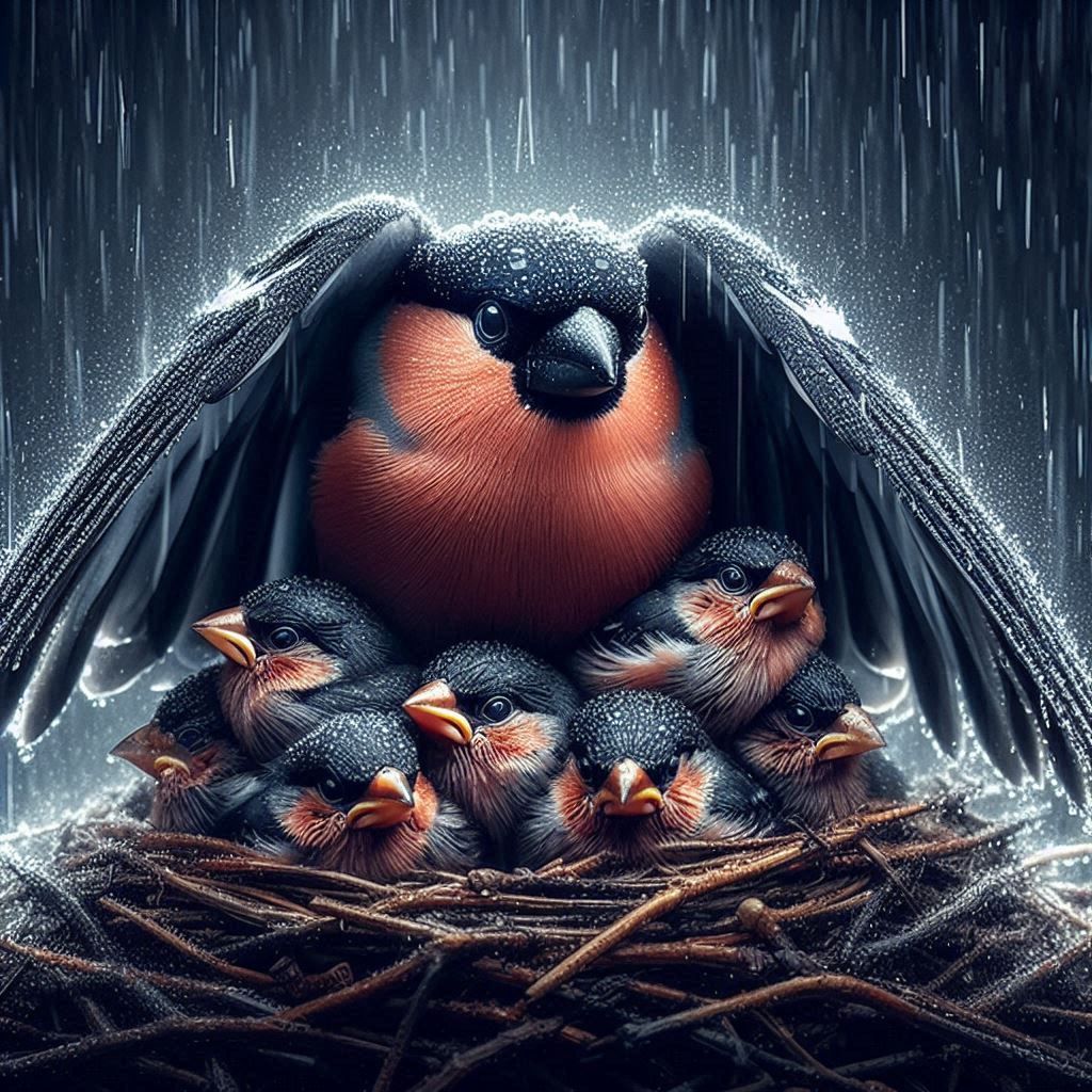 Mamma bird :: bullfinch