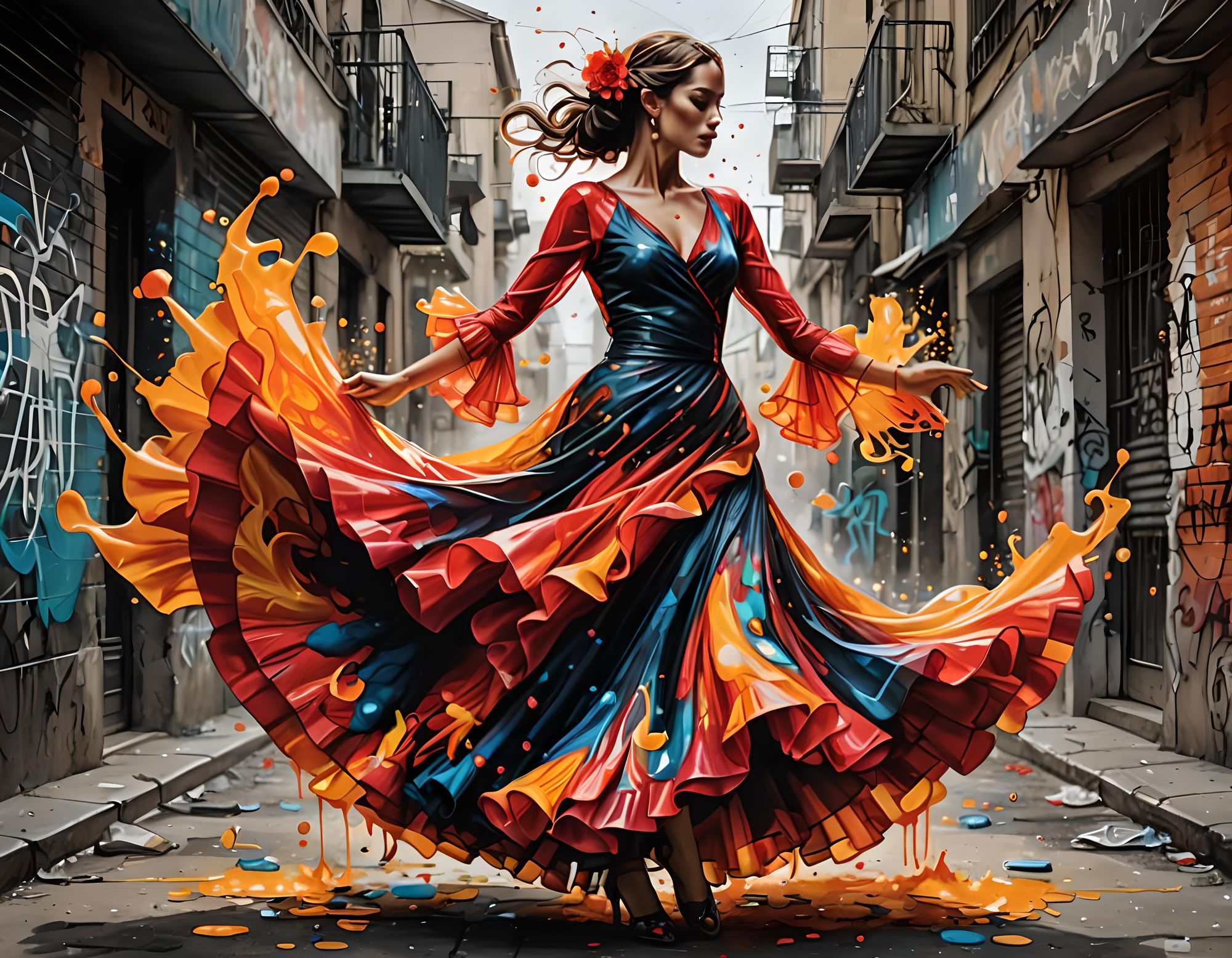 A splash of a dancer.