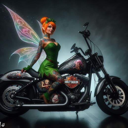 Tink on her Harley - Dark Disney