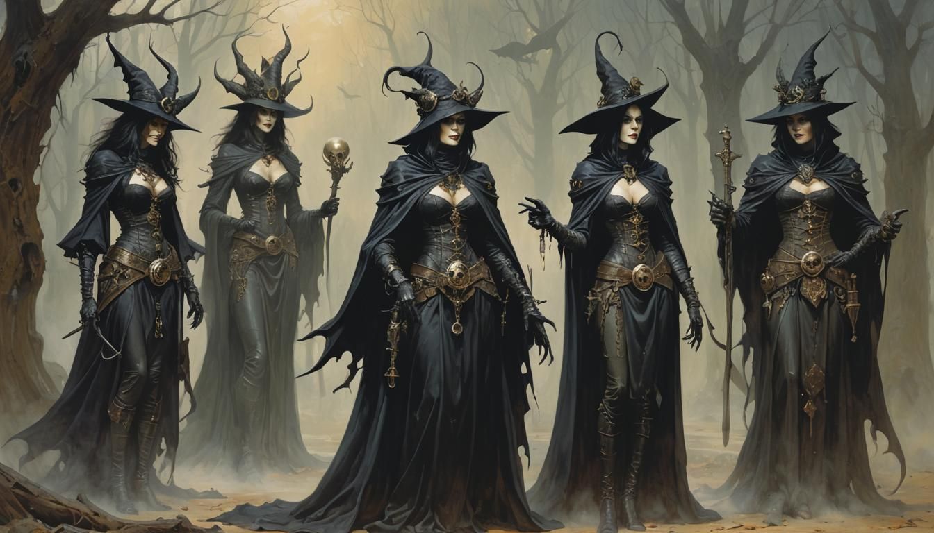 Mythical Dreamy Biopunk Gerald Brom Witches