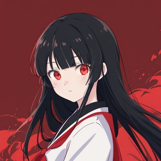 Anime Girl in Red Uniform: Key Visual Art