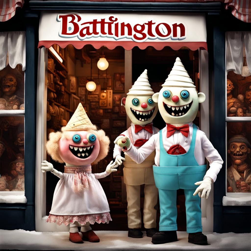 Battington the toy maker YouTube puppets ice cream man looks like ice