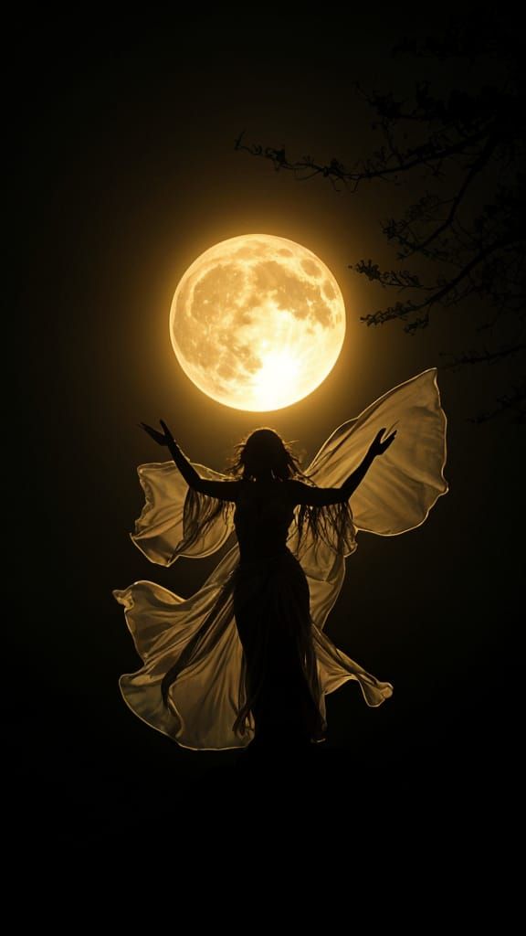 In the glow of the moon's gentle light, Goddess energy dances at night.  by @Chris Graham