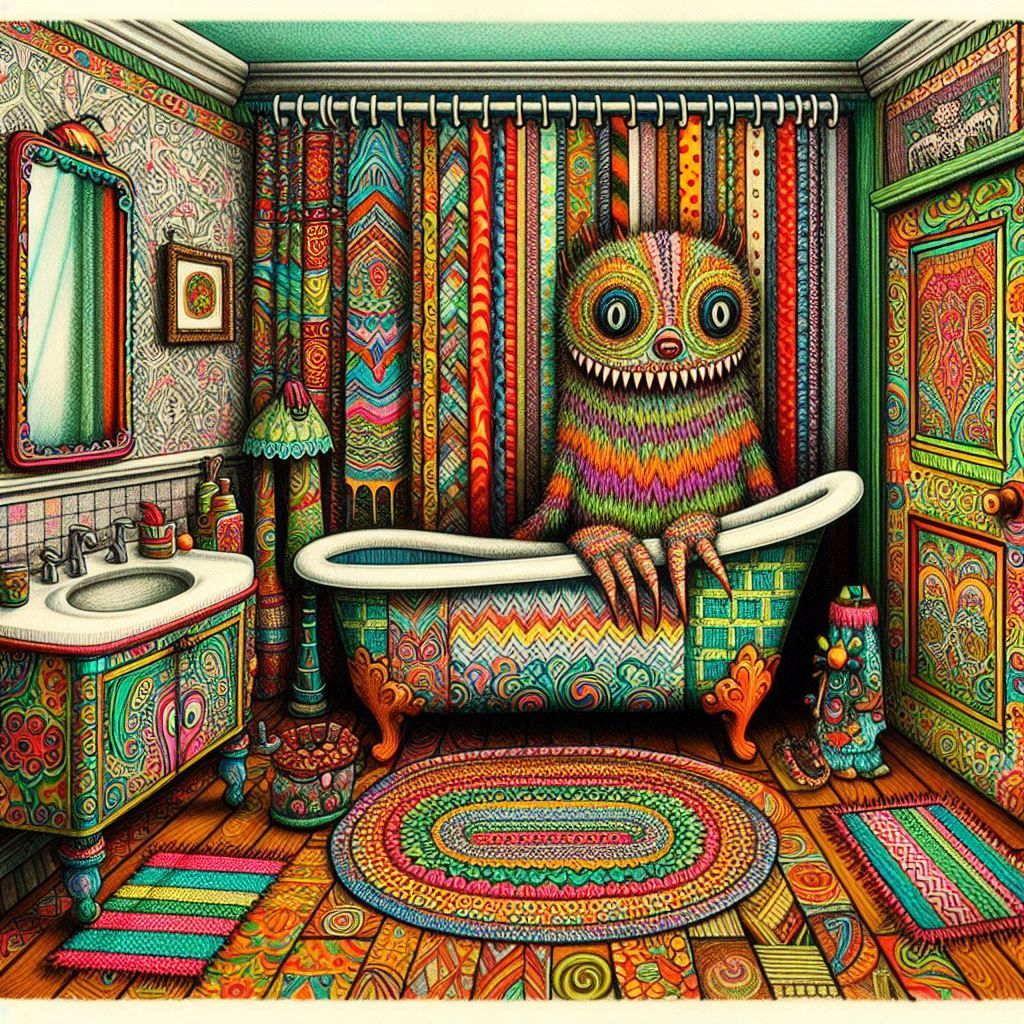 Hiding under the bed is passe, besides, I blend right in here!