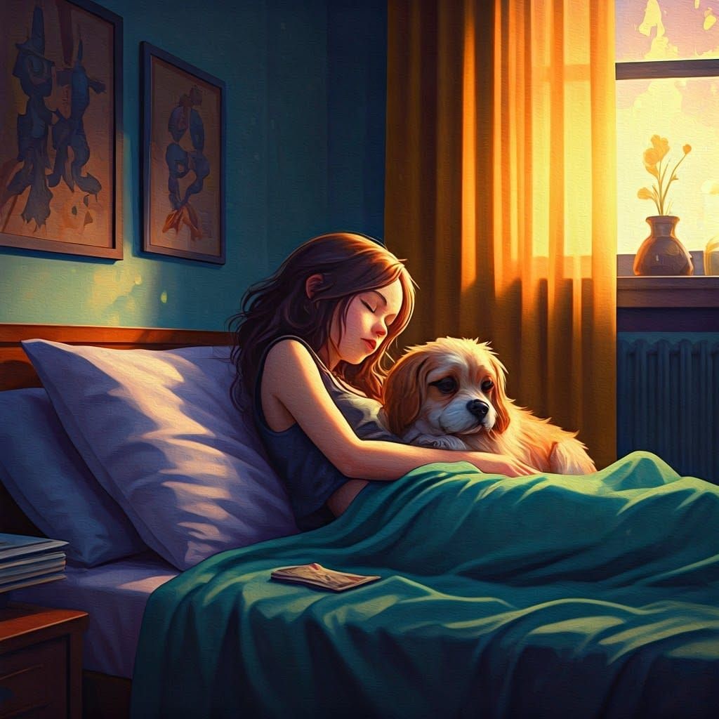 Mornings in bed with a puppy friend.