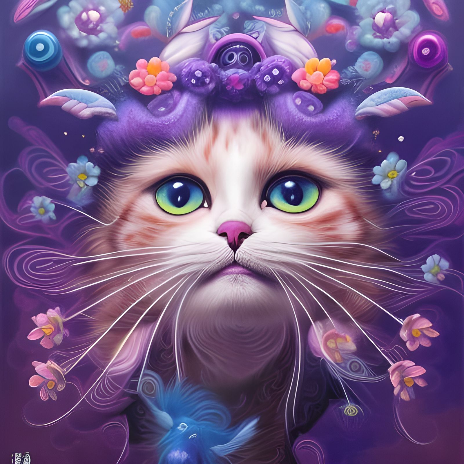 Purple Pop Cat - AI Generated Artwork - NightCafe Creator