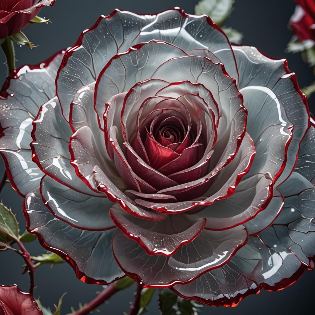 crystal red rose  by @Mapont