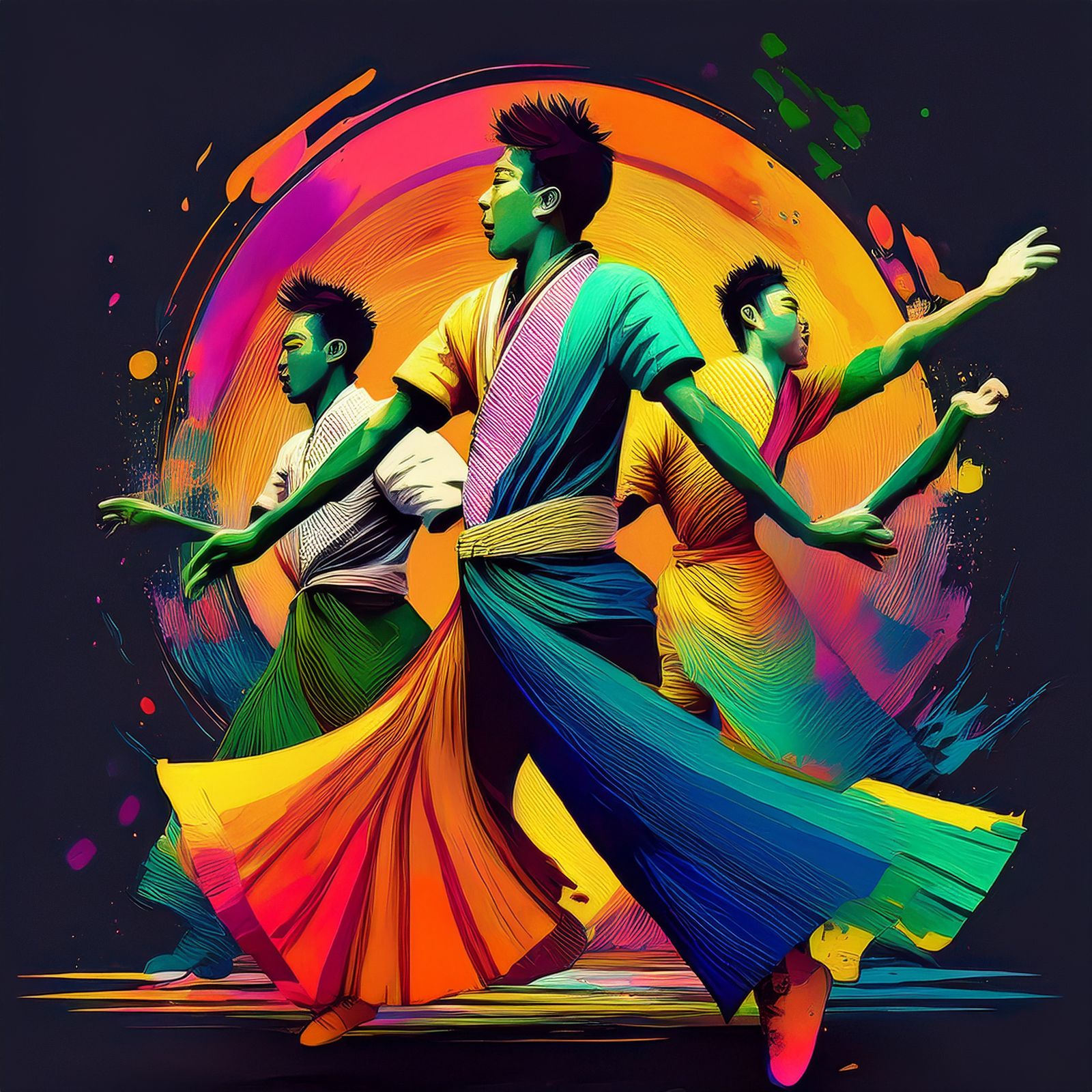 Dancing with my friends.