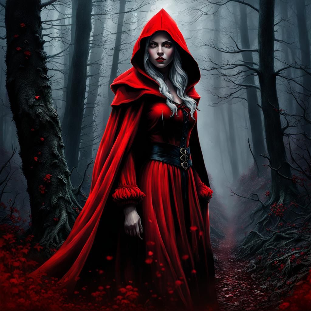 Haunted little red riding hood - AI Generated Artwork - NightCafe Creator