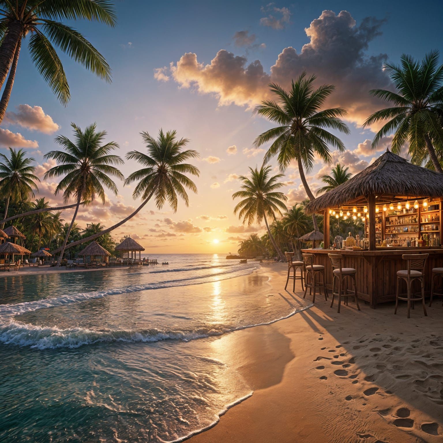 Surreal Tropical Beach Sunset in Vibrant 4K