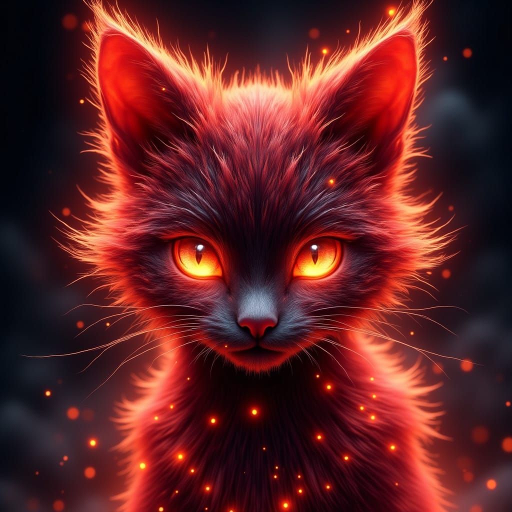 fire kitten  by @Dark Mc Bright