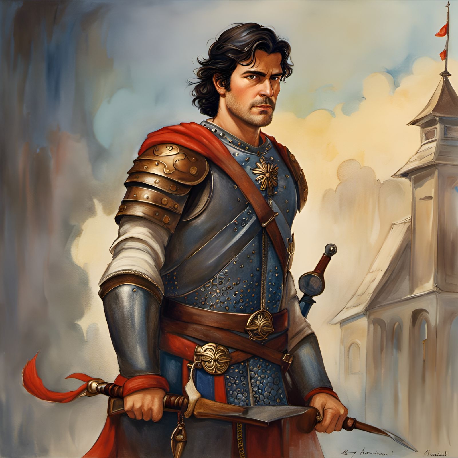Sir Tristan, Knight in the King's Guard AI Generated Artwork