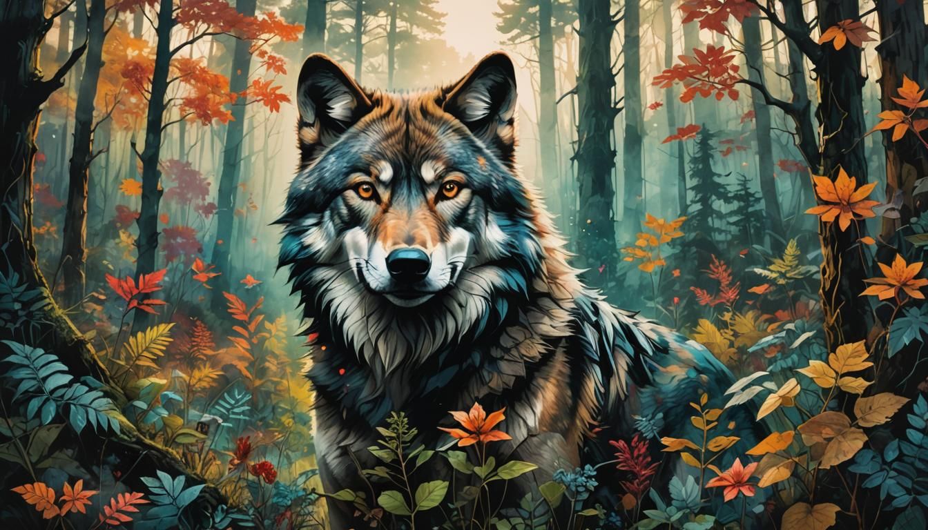 Forest Wolf - AI Generated Artwork - NightCafe Creator