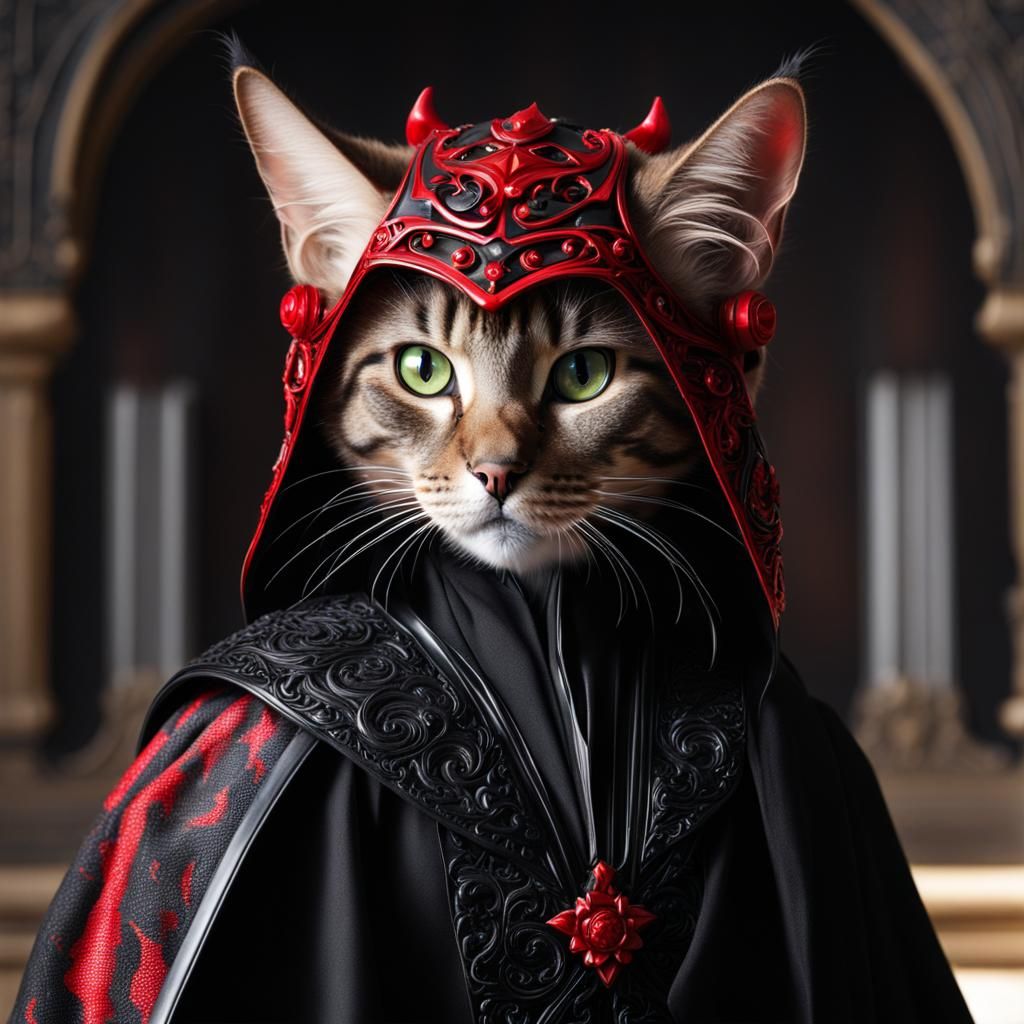 Oriental Longhair cat as darth maul from star wars , - AI Generated ...