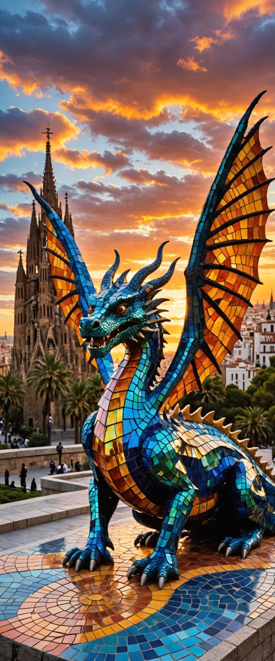 Dragón de mosaico de Gaudí  by @Zepp