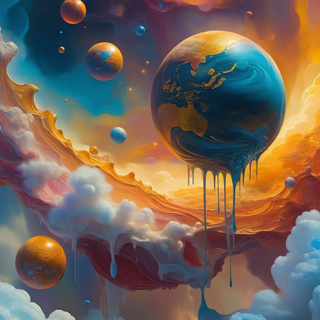 Melting Solar Syatem  by @Morphesius 