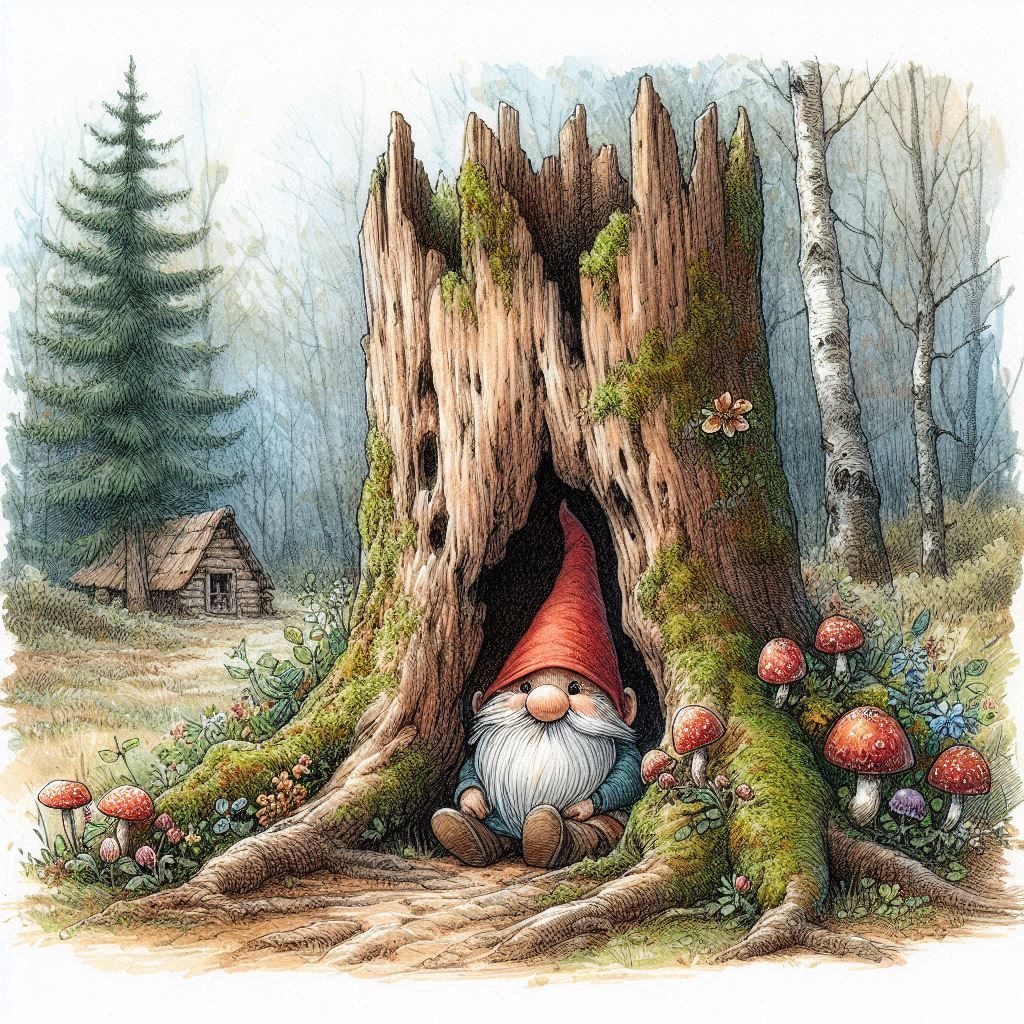 Gnome in a Tree Stump