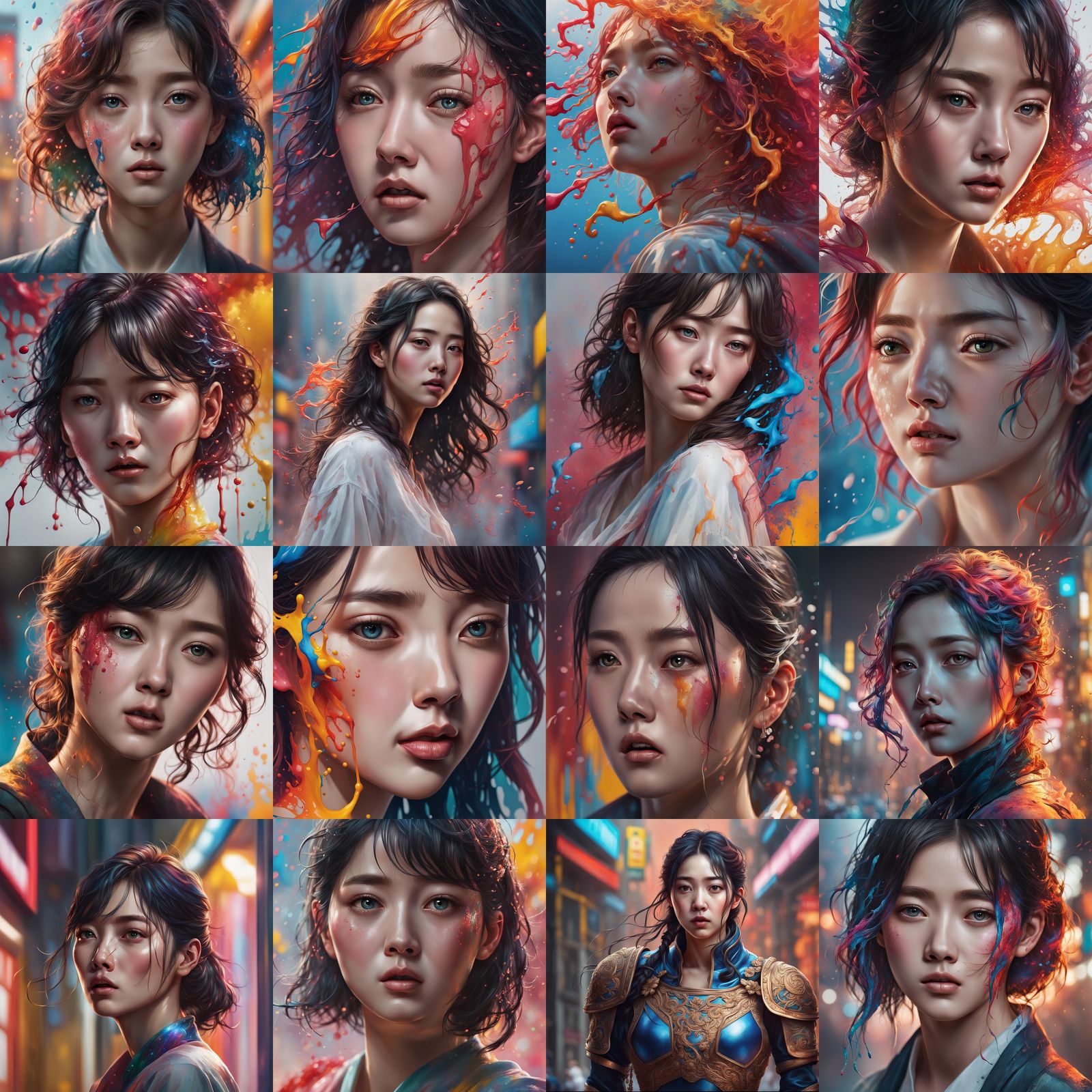 Golden Dragon Warrior with Spear in Hyperrealistic Style