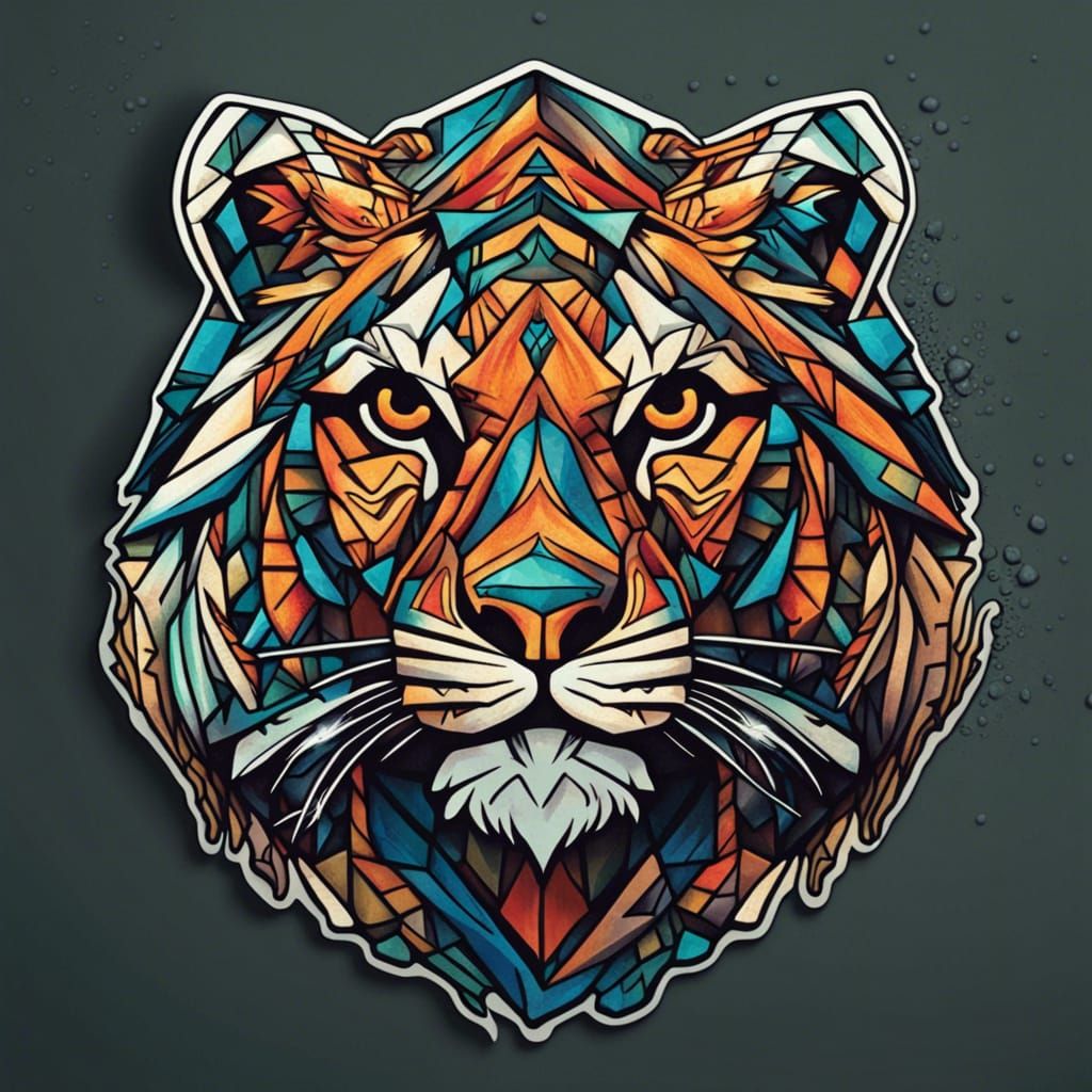 an artistic tiger sticker