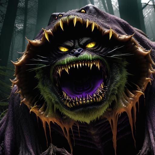 Very Scary eldritch horror black furred cat live action movie film Warner bros Garfield : I’m very sorry John(Tied to a tree) but it seems t...