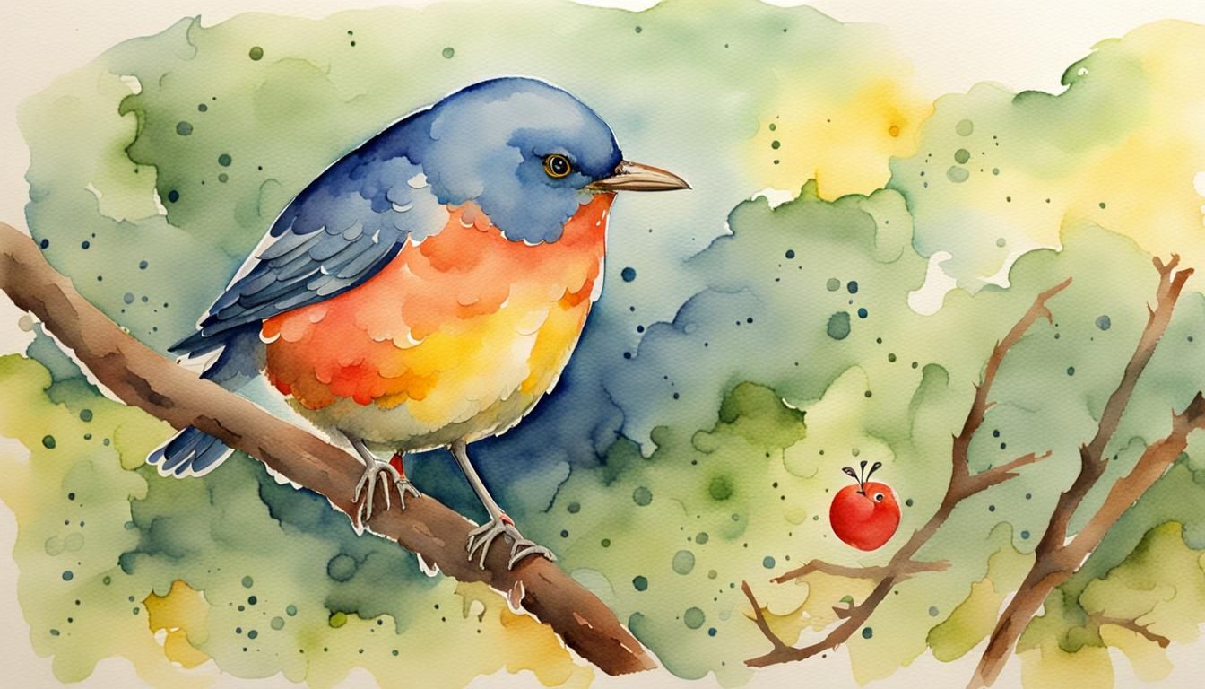 the early bird catches the worm watercolor