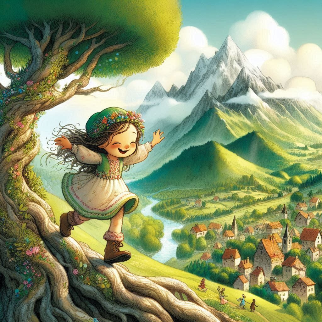 girl climbing the hill