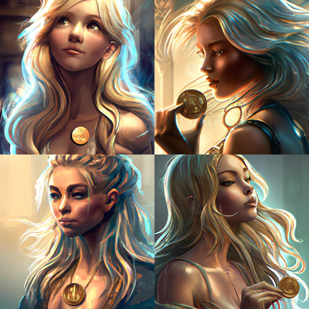 completely Without clothing blonde flips a coin - AI Generated Artwork -  NightCafe Creator