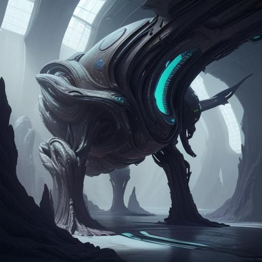 alien life form interior futuristic
