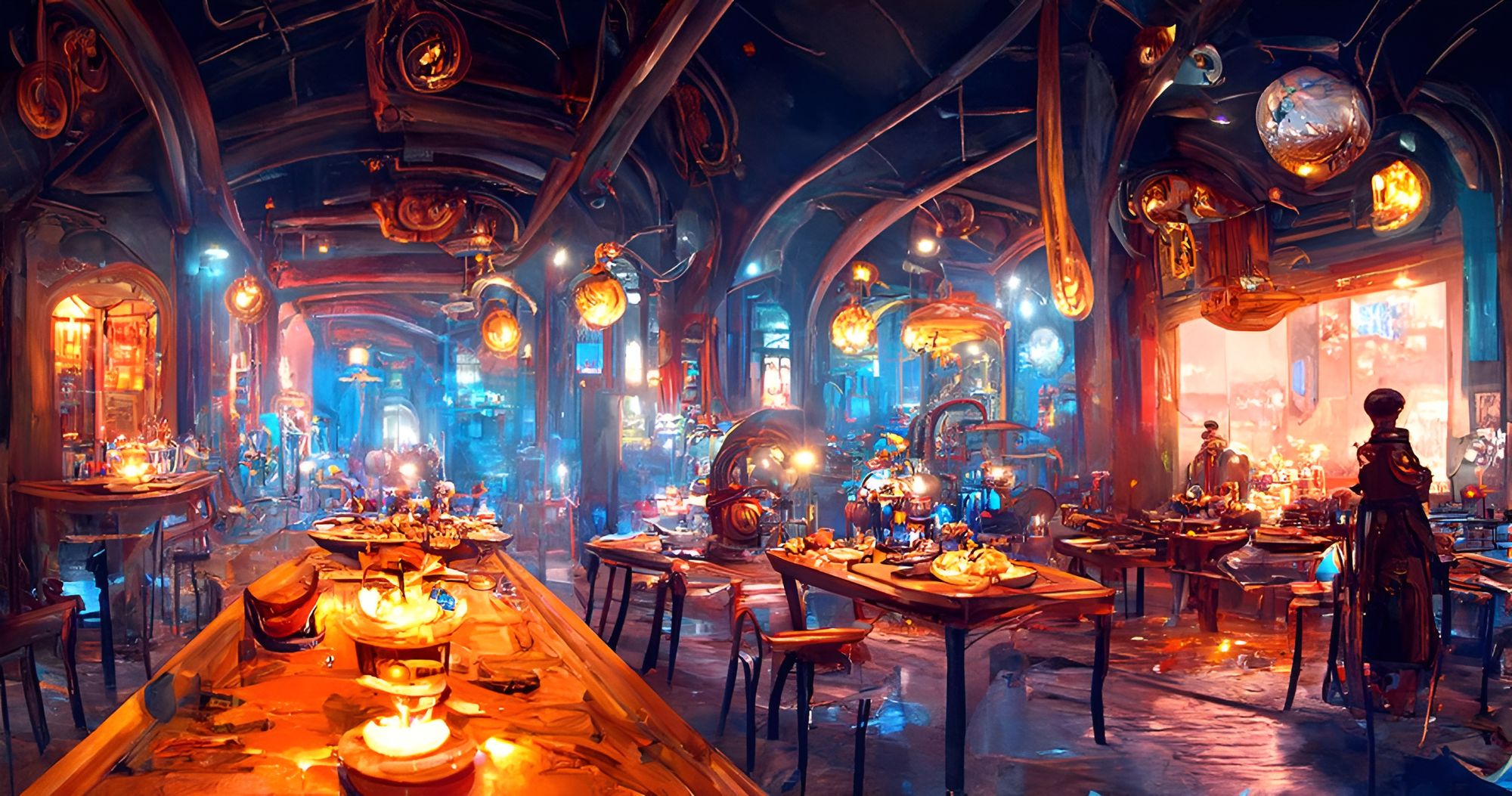 Inside of a Steampunk Restaurant (MysteriousXL)