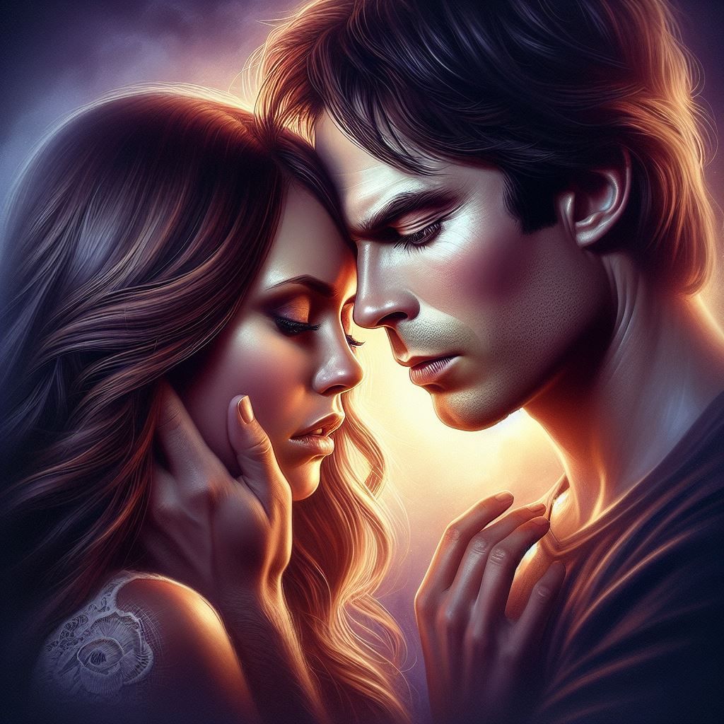 damon and elena first kiss AI Generated Artwork NightCafe Creator