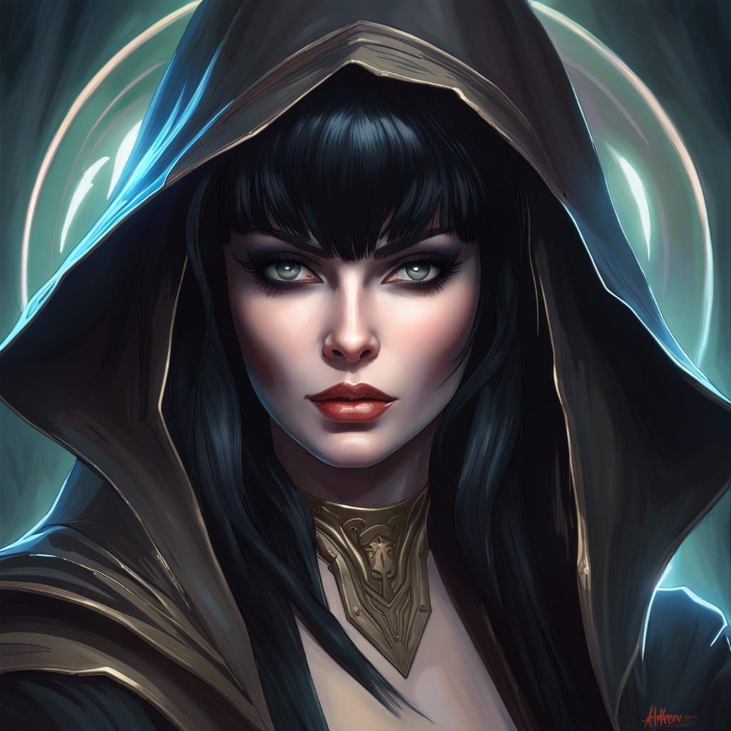 Elvira as a Jedi knight - AI Generated Artwork - NightCafe Creator