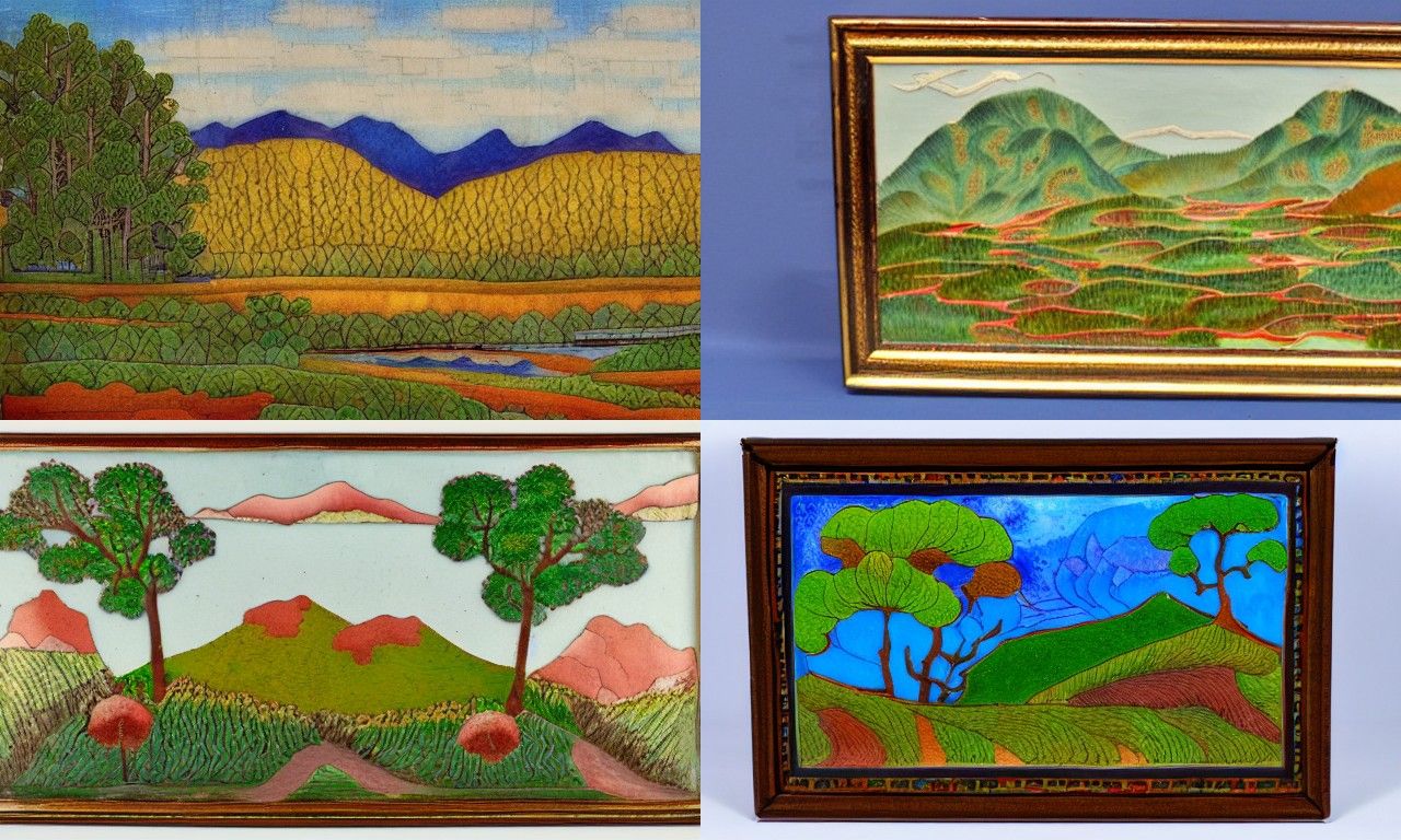 Landscape in the style of Cloisonnism