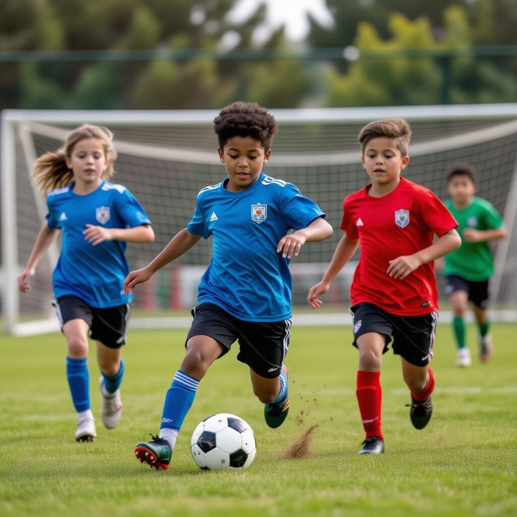 Children Playing Soccer in Beitar Jerusalem Jerseys