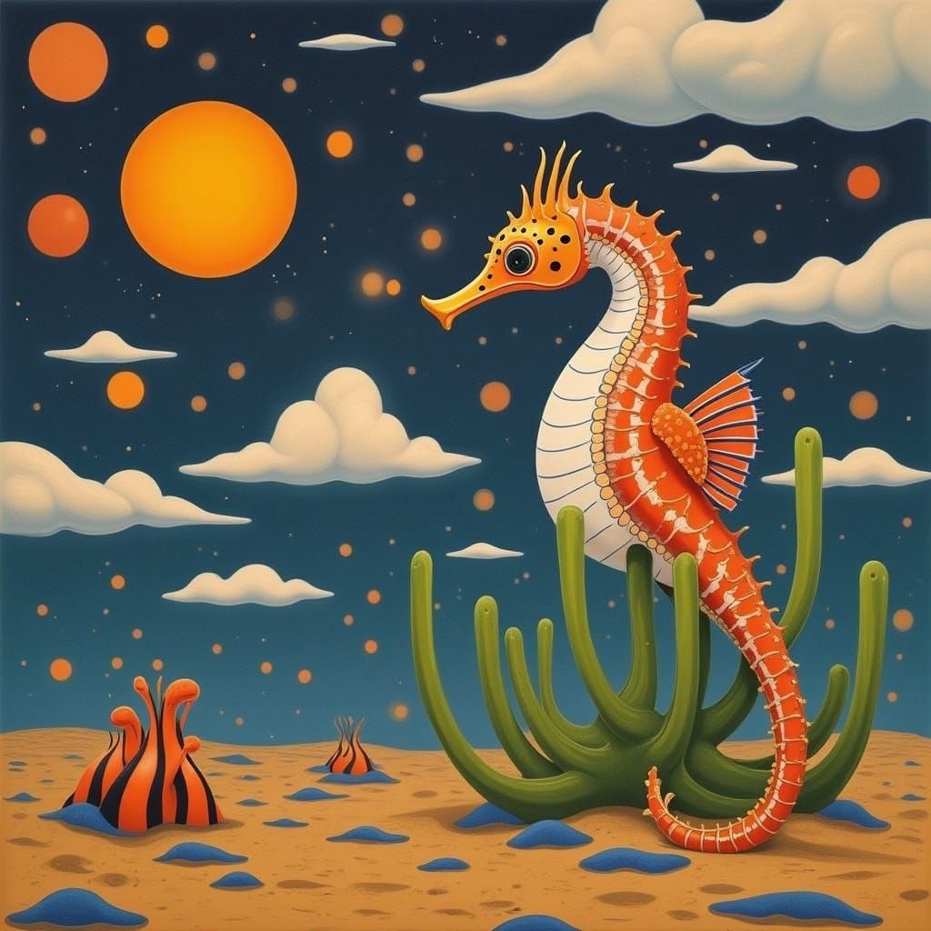 <lora:SCREAMING DOTS:1.0> Seahorses building a planet