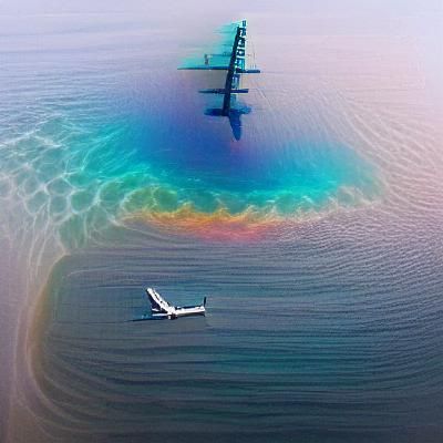 Plane in the ocean