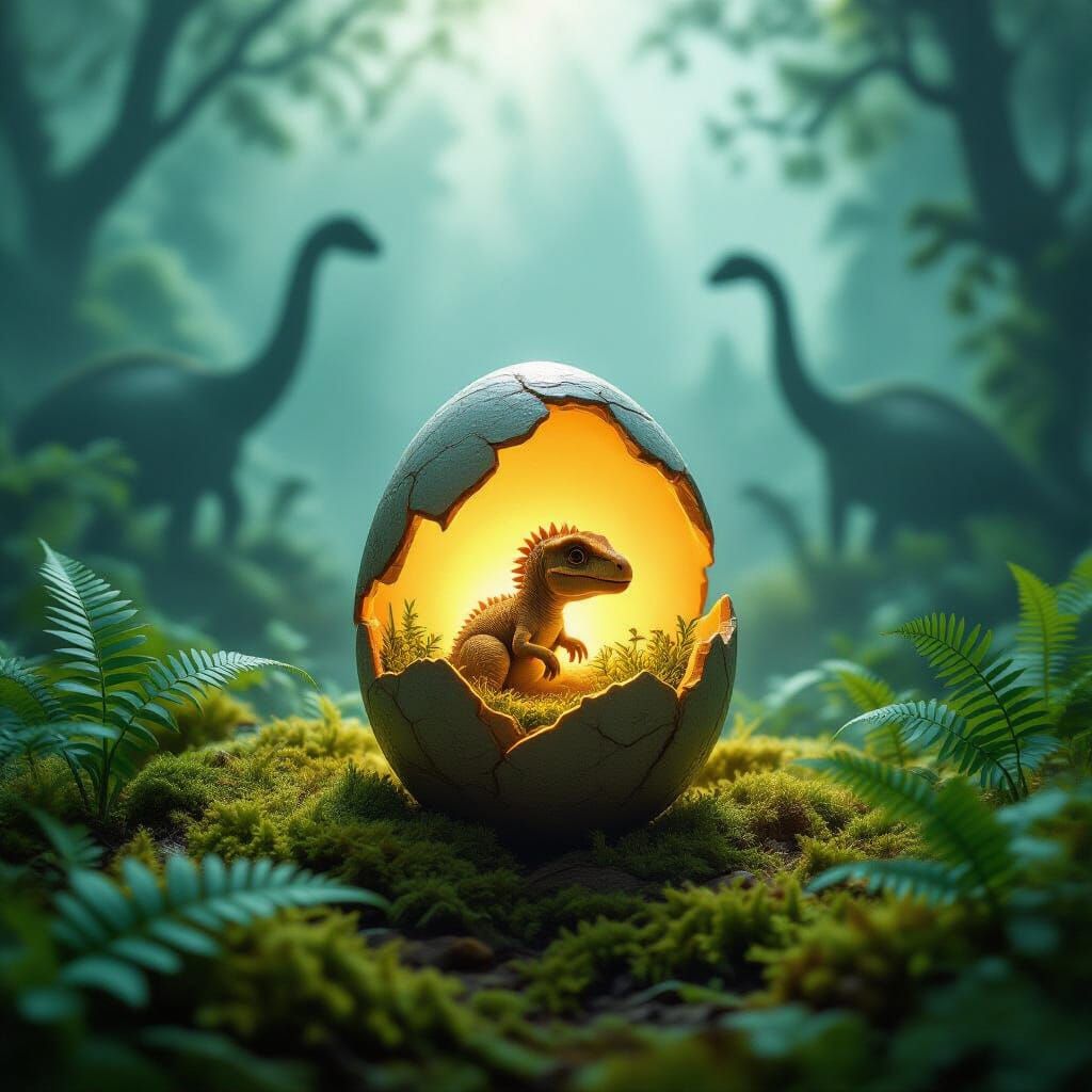 “The Silence Before the First Cry”

Concept:
A prehistoric landscape filled with an almost unreal silence. Early morning, fog spreads across...