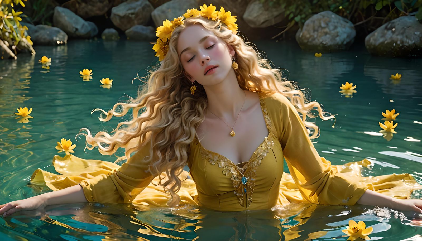 Ninlil, wind goddess, eyes closed  by @WoodyGloomy