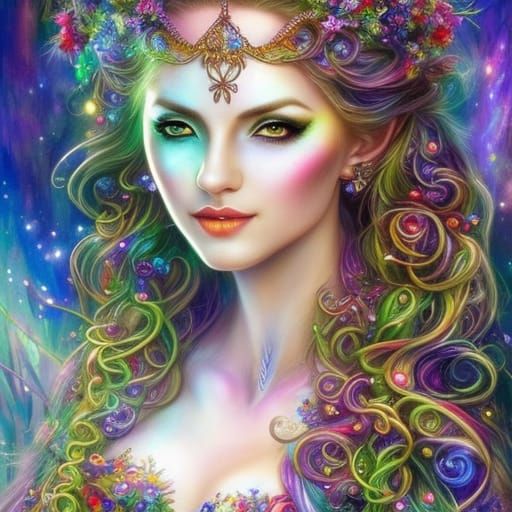 Elvish Witch Titania - Ai Generated Artwork - Nightcafe Creator