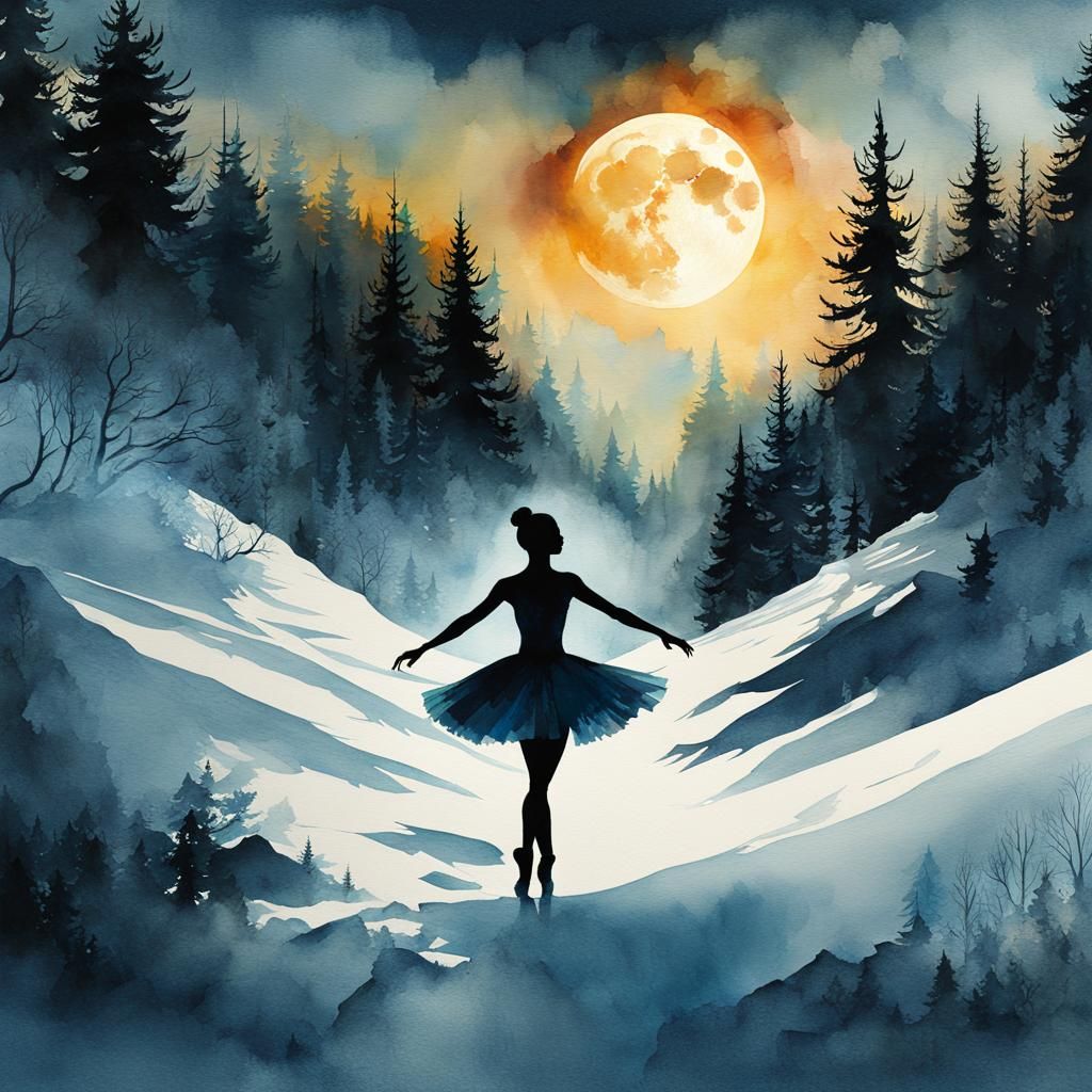 dancing solo in the snow  by @frogfairy