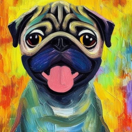 Paint Brush Pug AI Generated Artwork NightCafe Creator