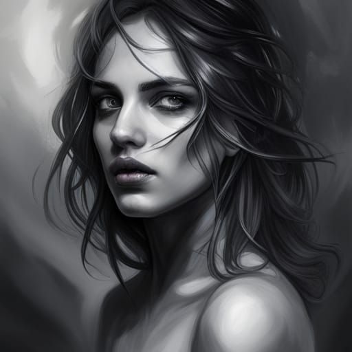 Black and white girl - AI Generated Artwork - NightCafe Creator