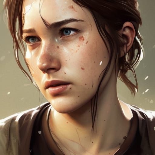 Ellie from The Last Of Us Part 2, Eyes that are bright, Midjourney