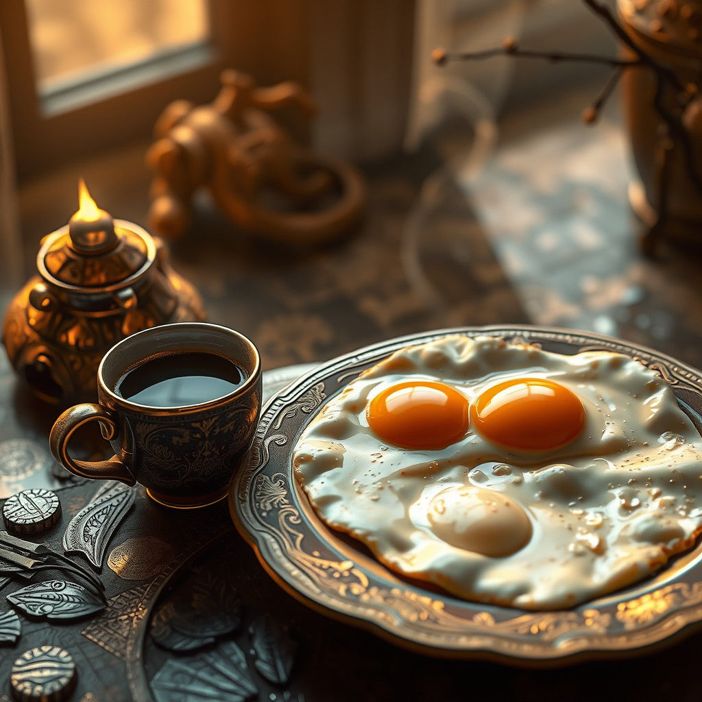 Fantasy Breakfast Scene in Matte Painting Style