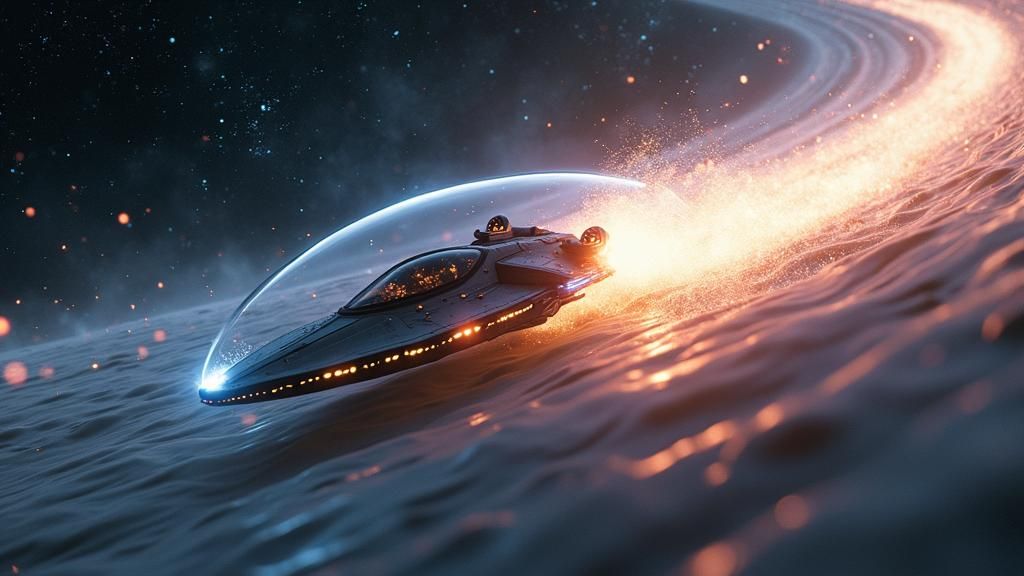 “Surfing” Space-Time in a Warp Bubble