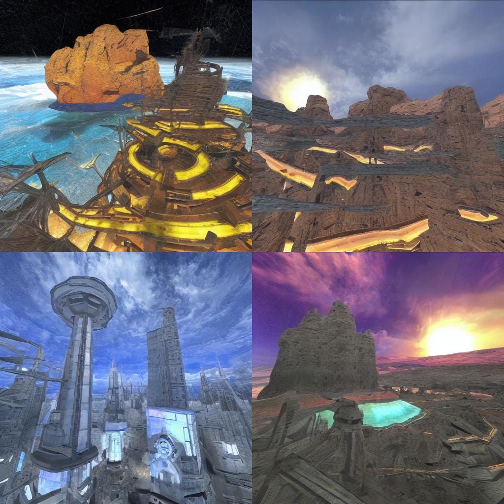 <lora:F-Zero GX:1.0> Floating Islands - Aerial archipelagos ...