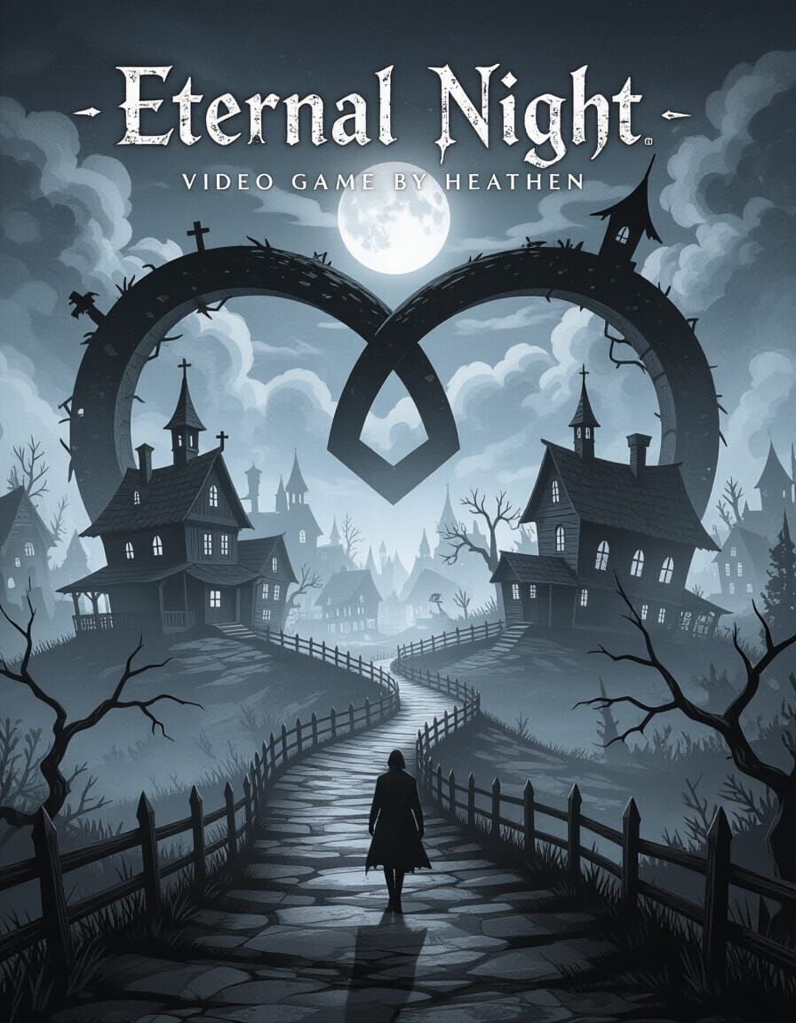 Gothic Village in Infinite Loop: Video Game Cover Art
