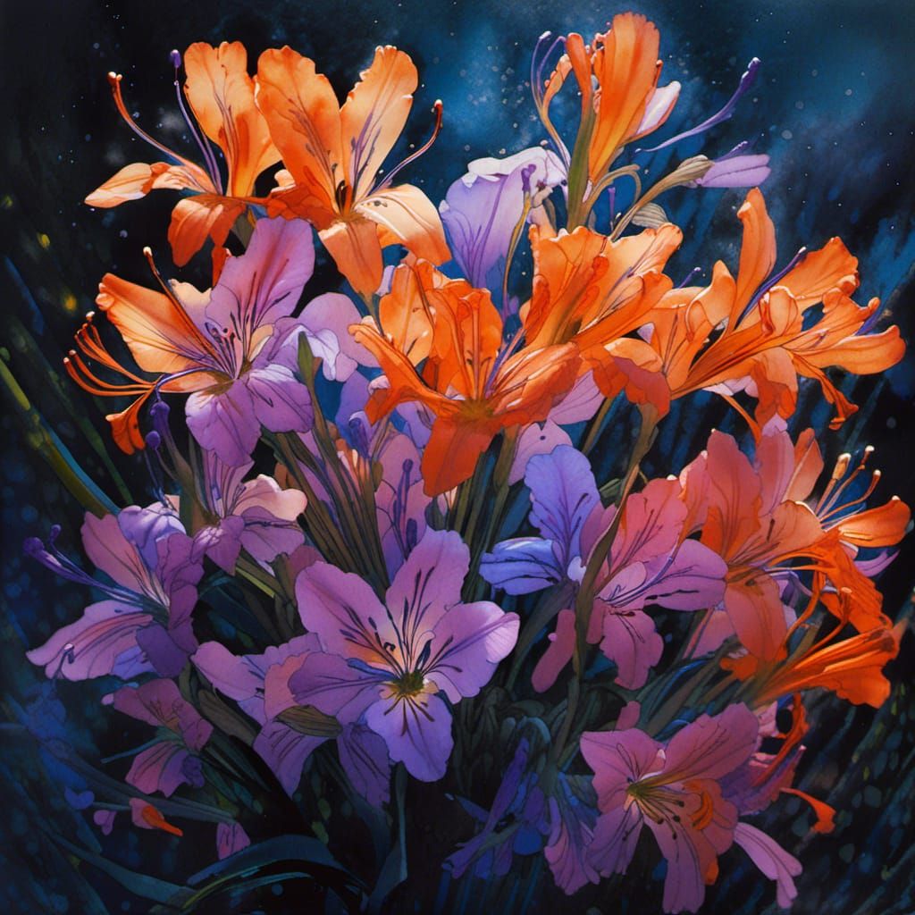 Alstroemeria flowers  by @Drivers