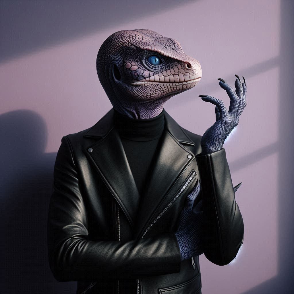 Reptilian Male in Leather