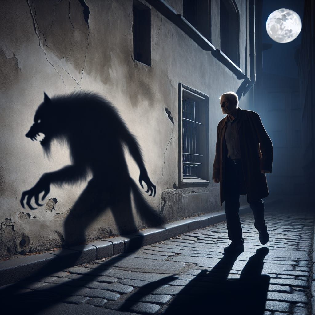 Werewolf shadow   by @Roswarcus