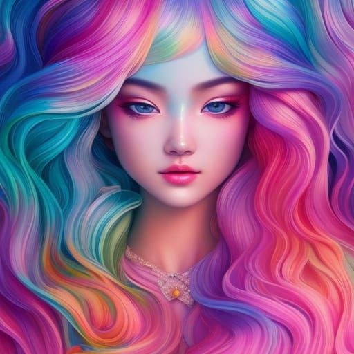 How to Draw Plus Coloring Colorful Hair w Marker Tutorial  ArtnFly